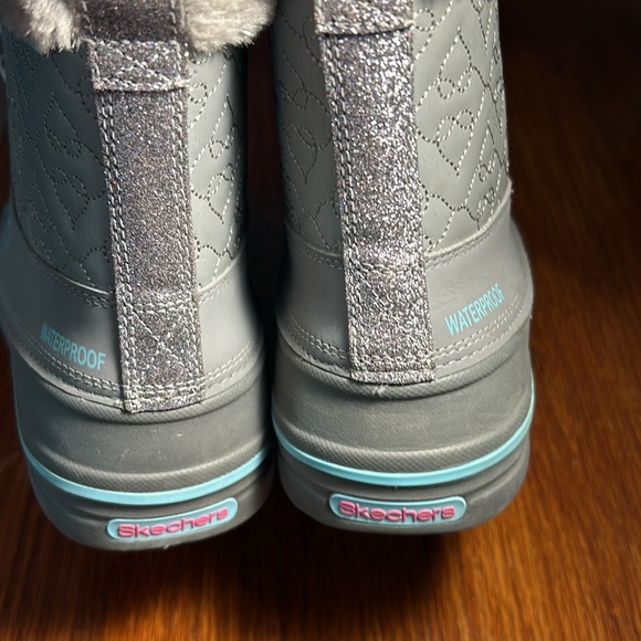 3/$25 NWOT Skechers Thinsulate 3M Snow Boots Waterproof Gray Leather. Size 5 - Picture 3 of 13